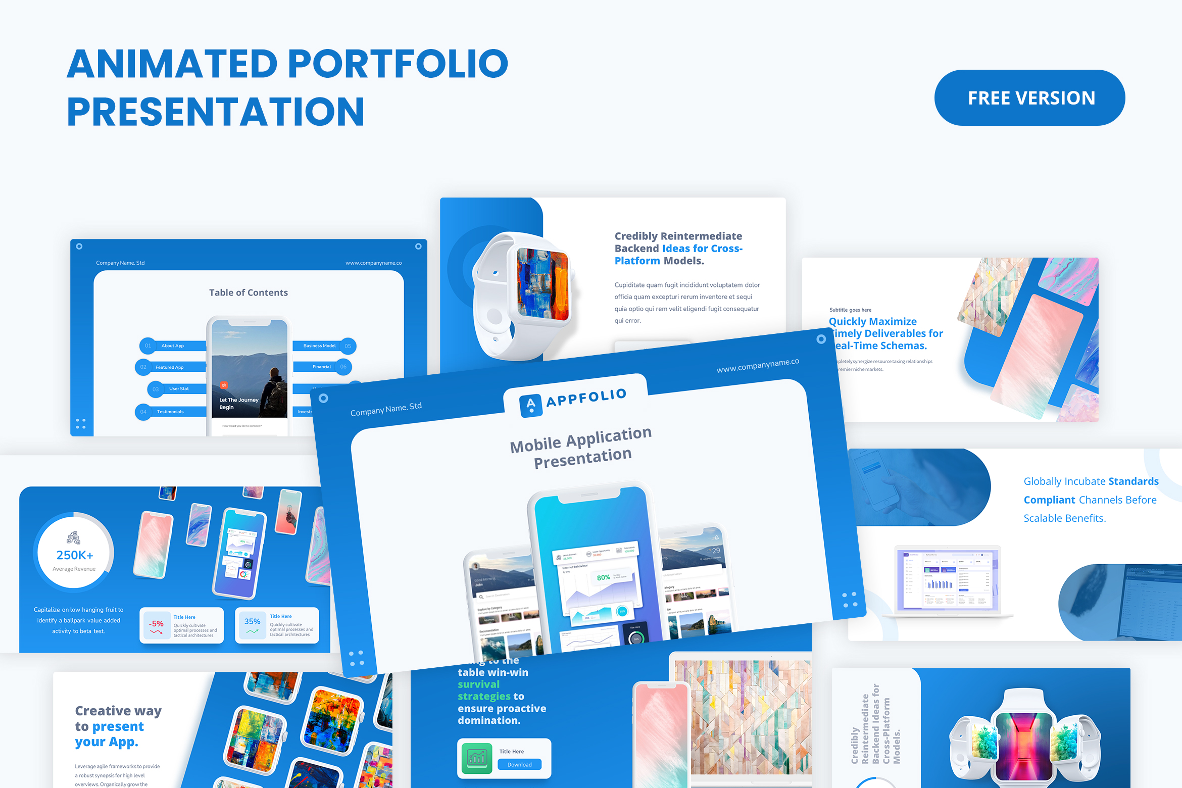 Animated Free Portfolio Powerpoint Template