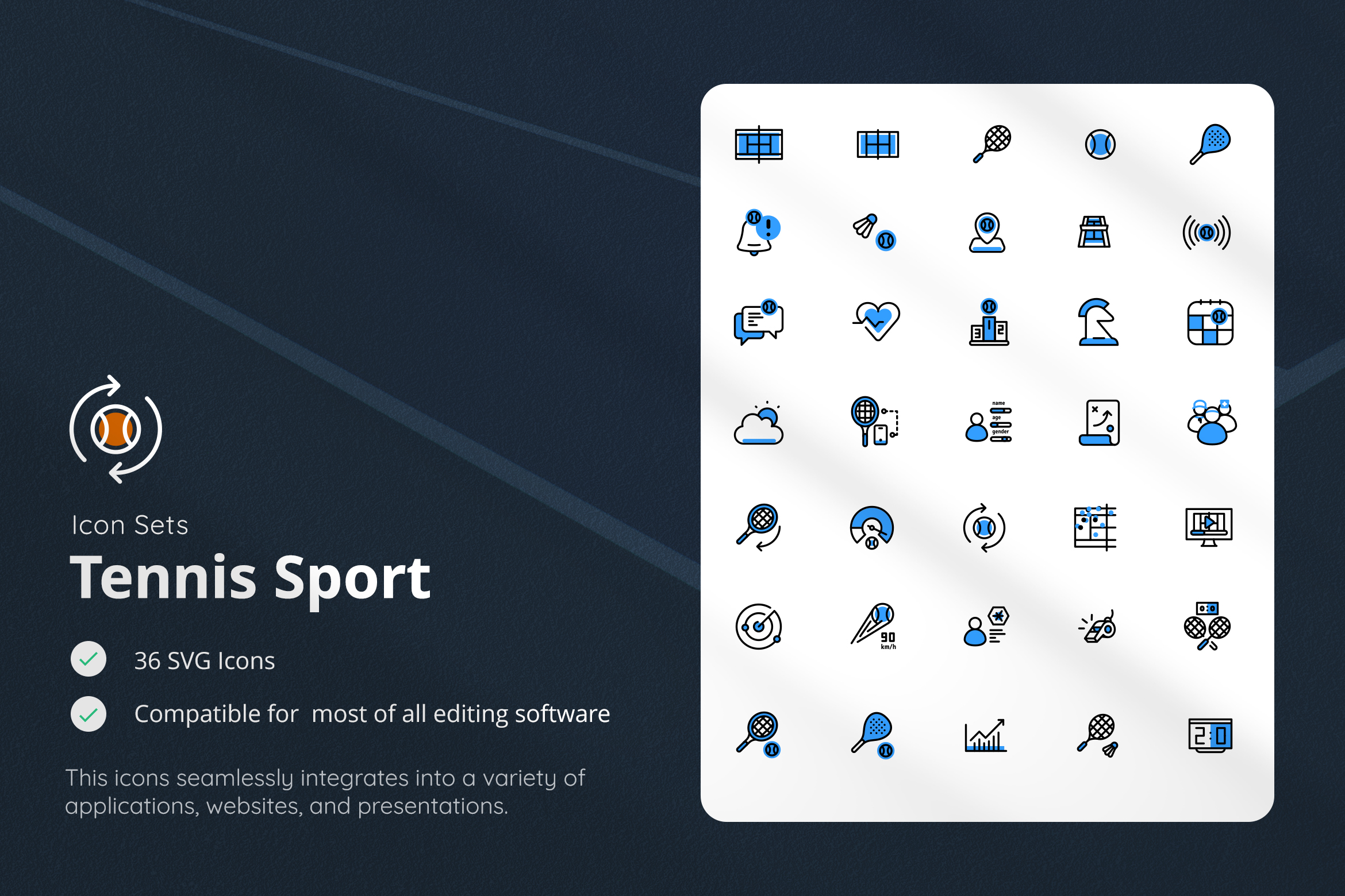 Tennis Sports SVG Icon Sets