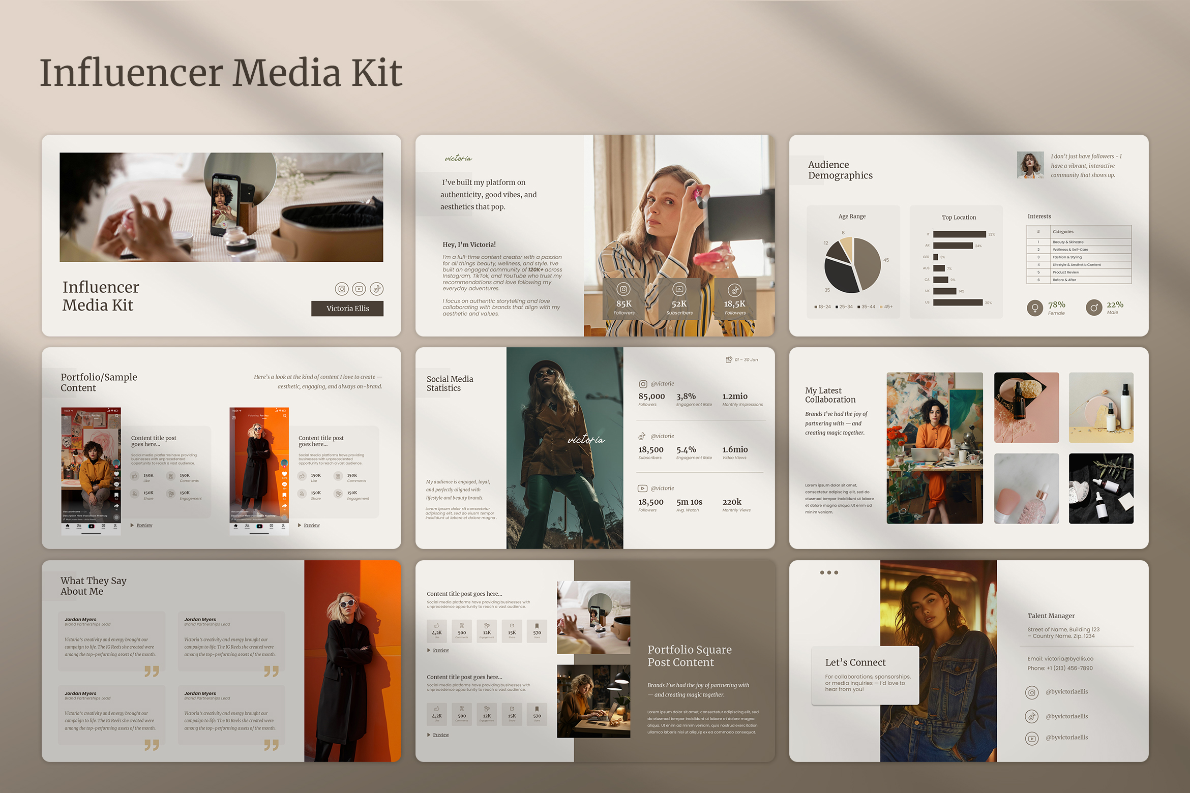 Infikit - Influencers Media Kit Powerpoint Template