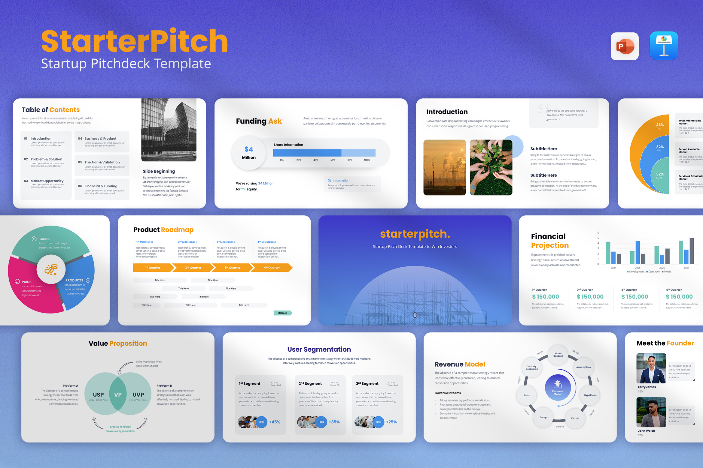 StarterPitch - Startup Pitch Deck Template